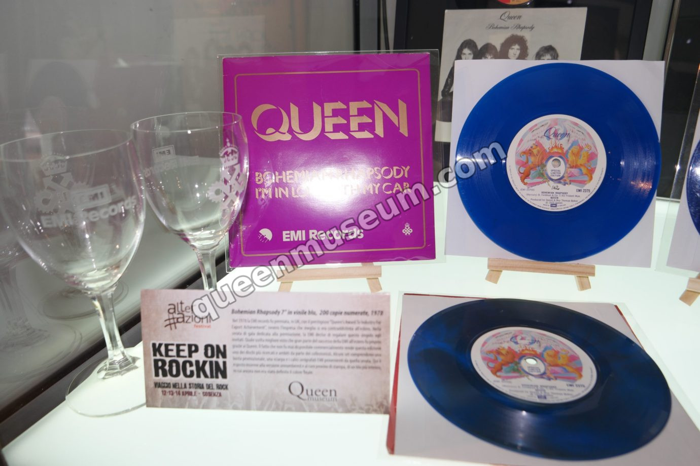 Engraved wine glasses from the gala